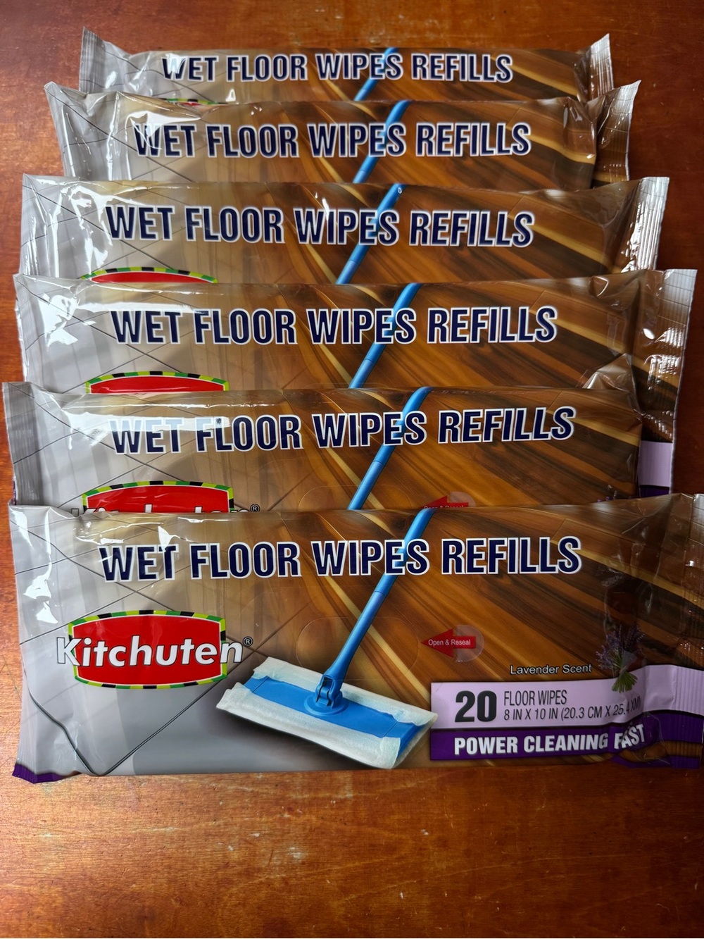 6 Packs Lavender Scent Wet Floor Wipes Refills – Fits Most Wet Floor Mops